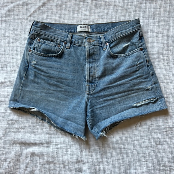 Agolde Parker Long Shorts in Allure - Picture 4 of 5